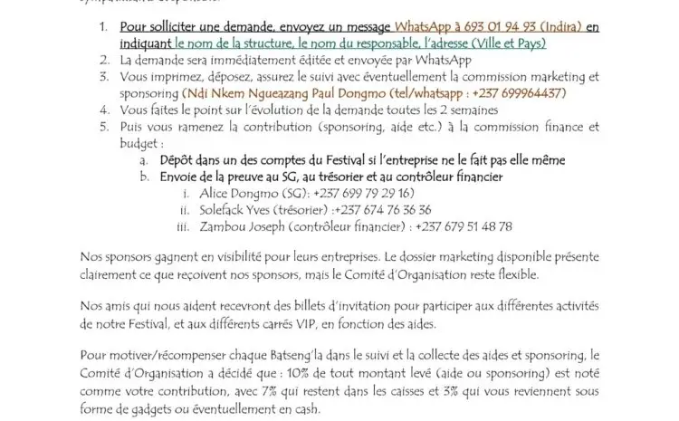  Devenez Ambassadeur de l’APEU’THE NTSENG’LA 2026 : Mobilisons-nous pour le Sponsoring !