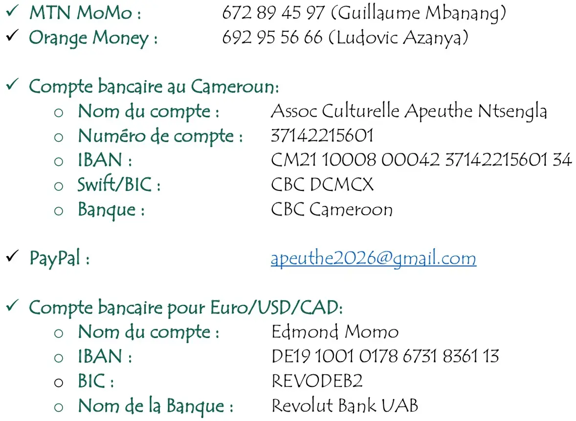 Comment contribuer au Festival APEU’THE NTSENG’LA 2026 ?